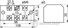 Клемна колодка прохідна 100A/4 АСКО-Укрем TB1004 A0130050026