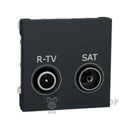Розетка R-TV SAT кінцева, 2 модулі антрацит