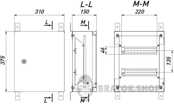Корпус металлический e.mbox.pro.n.24 IP54 навесной на 24 модуля  p0100216 в Киеве