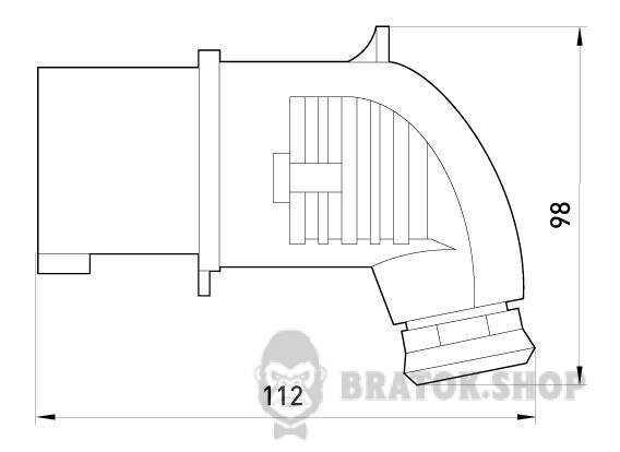 Силовая вилка переносная угловая 3Р+Z, 400В,16A,IP44 3623-724 в Киеве