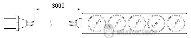 Удлинитель e.es.5.3.b 5 гнезд, 3м, без ж/к, baby protect s042066 в Киеве
