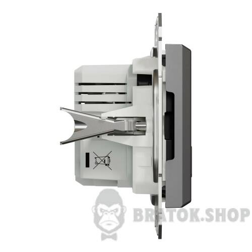 USB розетка тип А+С 2,4 А або 2 х 1,2 А антрацит Asfora EPH2700371 у Києві