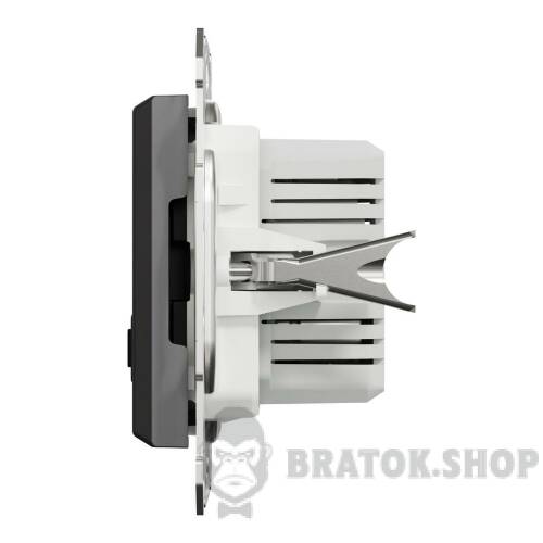 USB розетка тип А+С 2,4 А або 2 х 1,2 А антрацит Asfora EPH2700371 у Києві
