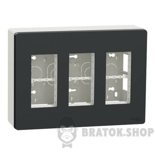 Блок unica system+ відкрита вставка 3х2 антрацит NU123454