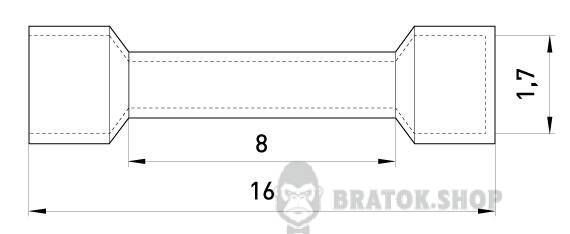 Гільза з'єднувальна ізольована  e.splice.stand.rvt.1.yellow 0,5-1,5 кв.мм, жовта, 100шт s4036023 у Сумах