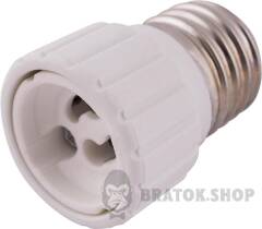 Переходник e.lamp adapter.Е27/GU10.white, из патрона Е27 на GU10, пластиковый