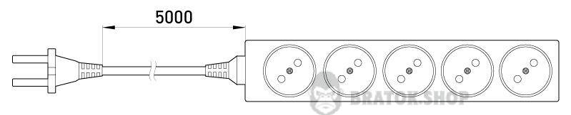 Удлинитель e.es.5.5.b 5 гнезд, 5м, без ж/к, baby protect s042067 в Киеве