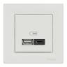 USB розетка А+С, 3 А, 45 Вт, біла EPH2700421 у Києві