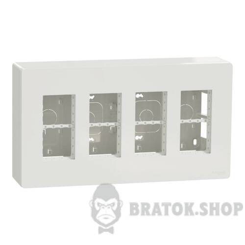 Блок unica system+ відкрита вставка 4х2 білий NU124418
