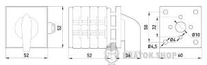Пакетний перемикач LK25/4.322-SP/45 щитовий, на DIN - рейку, 0-1-2, 25А 8427-200