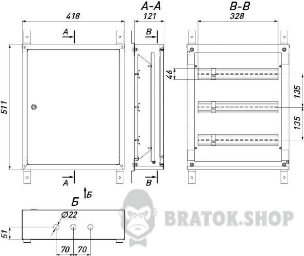 Корпус металлический e.mbox.pro.n.54 IP54 навесной на 54 модуля  p0100219 в Киеве