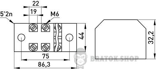 Клемна колодка захищена e.tc.protect.100.3, 100А, 3 полюса p056023
