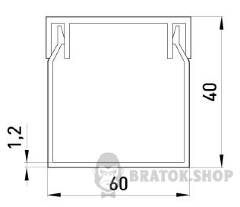 Короб пластиковий e.trunking.stand.60.40, 60х40мм, 2м