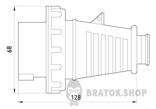 Силова вилка переносна 2Р+Z, 250В, 16А,IP67 3624-337 у Києві