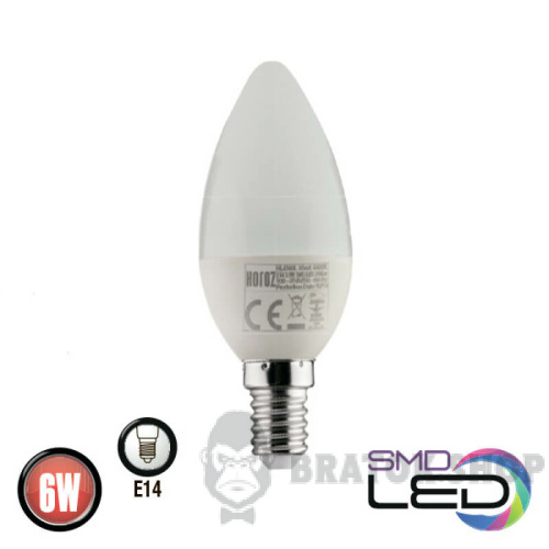 Лампа светодиодная LED E14 C37 6W 3000K Horoz Electric ULTRA (001-003-0006-021)