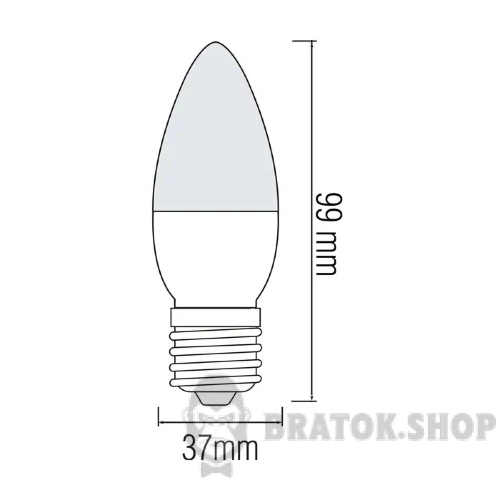 Лампа светодиодная LED E14 C37 6W 3000K Horoz Electric ULTRA (001-003-0006-021)