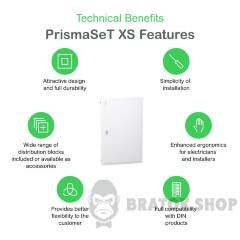 Розподільчий щит врізний, 5 рядів, 24 модулі, білі двері, PrismaSeT XS