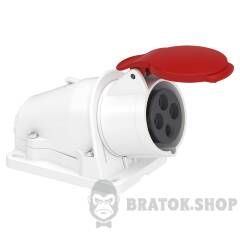 Розетка PratiKa, кутова, настінна, 16A, 3P + E, 380-415 B AC, з'єднання гвинтами