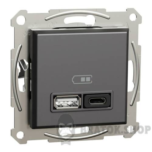 USB розетка А+С, 3 А, 45 Вт, антрацит EPH2700471 у Києві