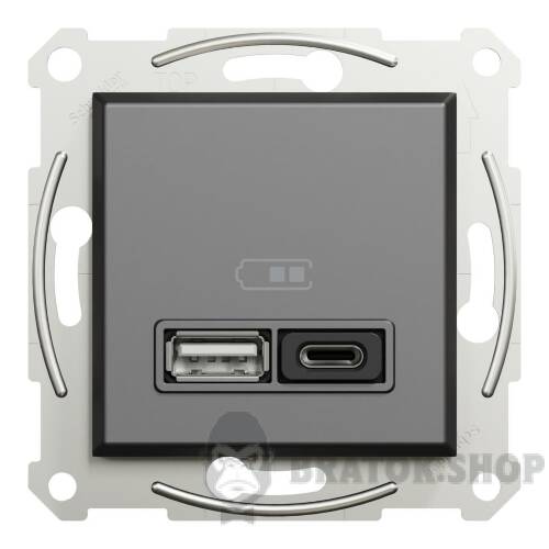 USB розетка А+С, 3 А, 45 Вт, антрацит EPH2700471 у Києві