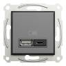 USB розетка А+С, 3 А, 45 Вт, антрацит EPH2700471 у Києві
