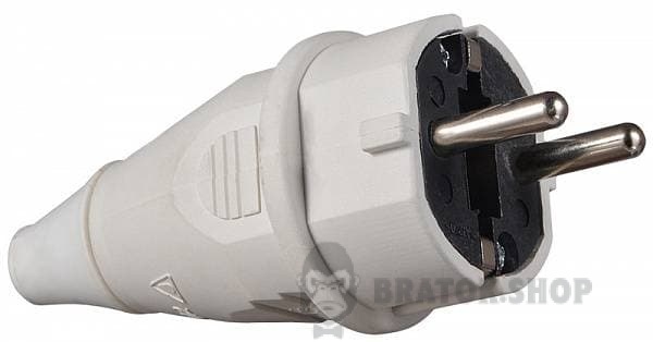 Вилка силовая переносная Schuko 16A/2 220V 2Р+РЕ (012) АСКО-Укрем A0080010013 белый