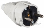 Вилка силовая переносная Schuko 16A/2 220V 2Р+РЕ (012) АСКО-Укрем A0080010013 белый