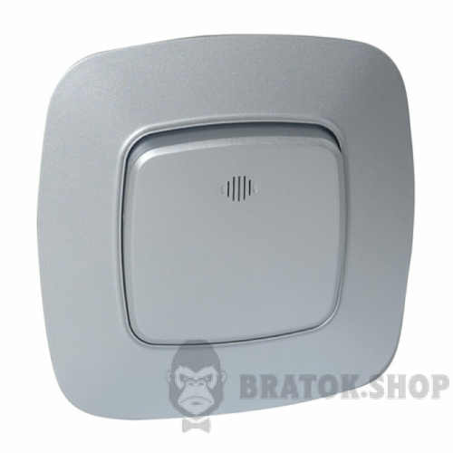 Выключатель 1-клавишный Horoz Electric Ela с подсветкой серебро (112-007-0003-020) в Сумах