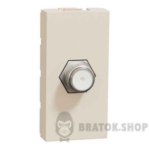 Розетка Coaxial F-type, 1 модуль, бежева Unica New Studio NU346844 в Киеве