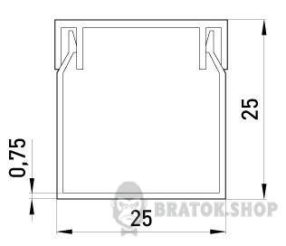 Короб пластиковий e.trunking.stand.25.25, 25х25мм, 2м в Сумах