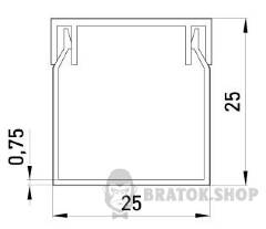 Короб пластиковий e.trunking.stand.25.25, 25х25мм, 2м