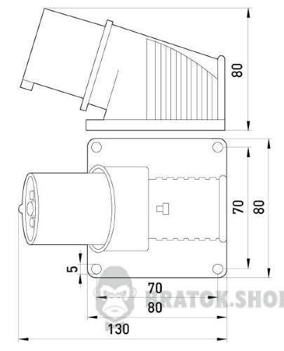 Силова вилка стаціонарна 3Р+Z, 400В,16A,IP44 3623-220 у Києві
