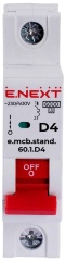 Модульний автоматичний вимикач e.mcb.stand.60.1.D4, 1р, 4А, D, 6кА