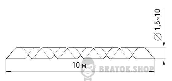 Спіральна обв'язка e.spiral.stand.3.black, 1,5-10 мм, 10м, чорна s2038010 у Києві