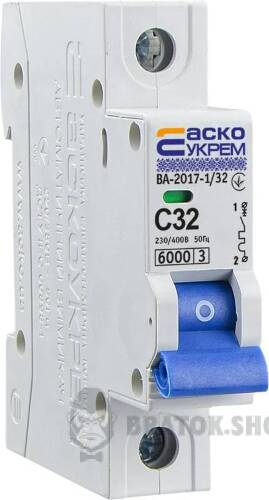 Автоматичний вимикач 1p 32A C 6kA АСКО-УКРЕМ ВА-2017 A0010170006 у Сумах