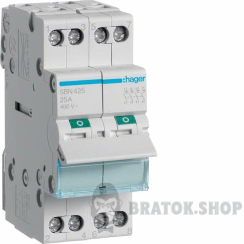 Рубильник 4p 25A I-О ручной выключатель погрузки HAGER SBN425