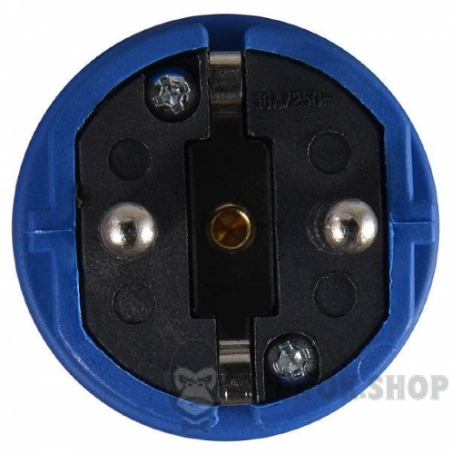 Вилка силовая переносная Schuko 16A/2 220V 2Р+РЕ (012) АСКО-Укрем A0080010012 синий
