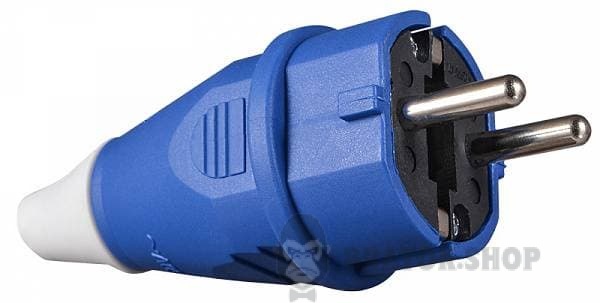 Вилка силовая переносная Schuko 16A/2 220V 2Р+РЕ (012) АСКО-Укрем A0080010012 синий