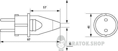Вилка силовая переносная Schuko 16A/2 220V 2Р+РЕ (012) АСКО-Укрем A0080010012 синий