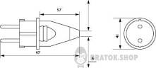 Вилка силовая переносная Schuko 16A/2 220V 2Р+РЕ (012) АСКО-Укрем A0080010012 синий