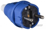 Вилка силовая переносная Schuko 16A/2 220V 2Р+РЕ (012) АСКО-Укрем A0080010012 синий