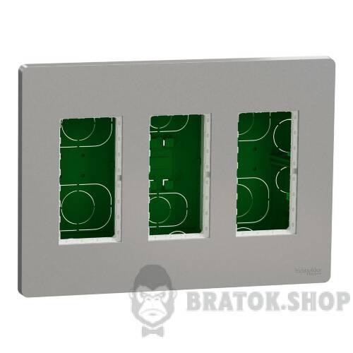 Блок unica system+ прихована вставка 3х2 алюміній NU173430