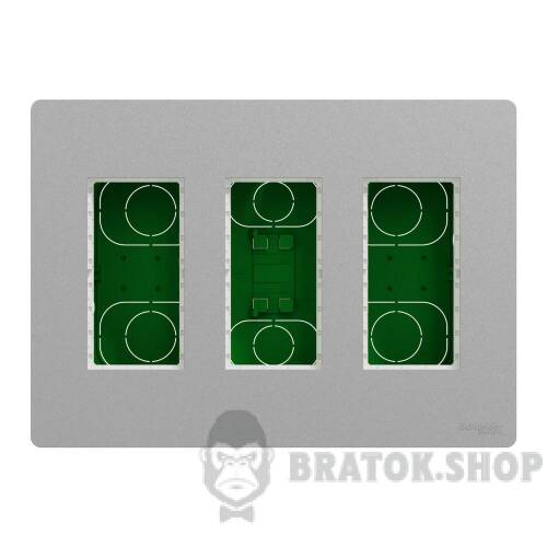 Блок unica system+ прихована вставка 3х2 алюміній NU173430