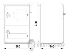 Корпус удароміцний з АБС-пластика e.plbox.300.400.165.1f.15m.tr, 300х400х165мм, IP65 з прозорими дверцятами, панеллю під 1 - фазний лічильник та 15 модулі