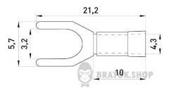 Ізольований наконечник вилковий e.terminal.stand.sv.1,25.3,2.black 0.5-1.5 кв.мм, чорний, 100шт