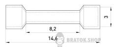 Гільза з'єднувальна ізольована  e.splice.stand.bv.5.grey 4-6 кв.мм, сіра, 100шт s4036020 у Сумах