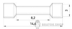 Гільза з'єднувальна ізольована e.splice.stand.bv.5.grey 4-6 кв.мм, сіра, 100шт