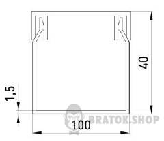 Короб пластиковий e.trunking.stand.100.40, 100х40мм, 2м