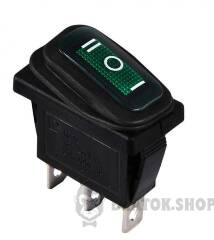 KCD3-103W GR/B Переключатель 1 клав. опрокидывающийся влагозащищенный зеленый