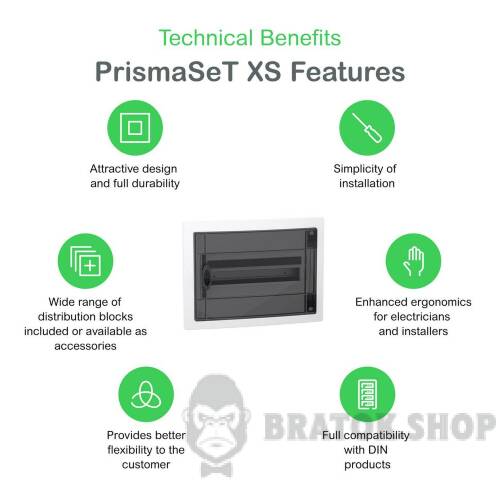 Распределительный щит врезной, 1 ряд, 18 модулей, дымчатая дверь, PrismaSeT XS LVSXP118 в Киеве
